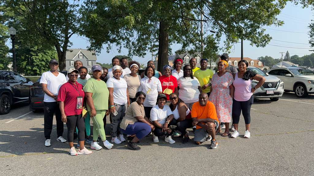 Workout group outdoors